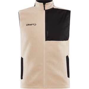 Craft Men's Adv Explore Pile Fleece Vest Ecru/Black Ecru-Black XXL Craft Men's Adv Explore Pile Fleece Vest Ecru/Black Ecru-Black XXL