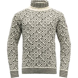 Devold Unisex Svalbard Sweater High Neck Offwhite/Anthracite XS Devold Unisex Svalbard Sweater High Neck Offwhite/Anthracite XS