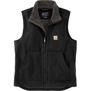 Carhartt Men's Washed Duck Lined Mock Neck Vest Black L Carhartt Men's Washed Duck Lined Mock Neck Vest Black L