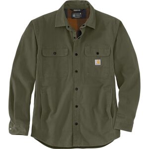 Carhartt Men's Canvas Fleece-Lined Shirt Jacket Basil S Carhartt Men's Canvas Fleece-Lined Shirt Jacket Basil S