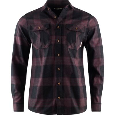 Aclima Men's ReBorn Woolshirt Check Dark Grey/Bordeaux S Aclima Men's ReBorn Woolshirt Check Dark Grey/Bordeaux S