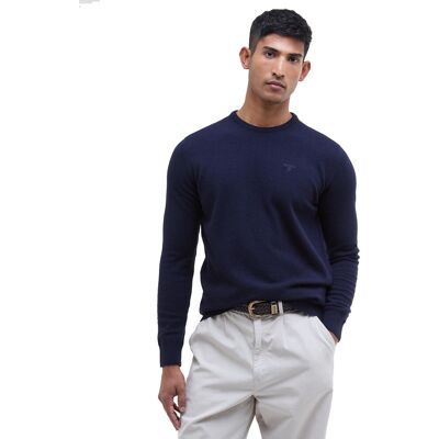 Barbour Men's Essential Lambswool Crew Neck Navy L Barbour Men's Essential Lambswool Crew Neck Navy L