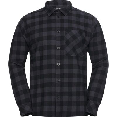 Jack Wolfskin Men's Lite Flannel Shirt Check Black L Jack Wolfskin Men's Lite Flannel Shirt Check Black L