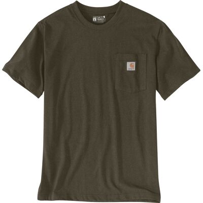Carhartt Men's K87 Pocket Short Sleeve T-Shirt Burnished Logs Heather L Carhartt Men's K87 Pocket Short Sleeve T-Shirt Burnished Logs Heather L