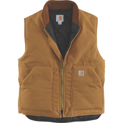 Carhartt Men's V01 Insulated Rib Collar Vest Brown XL Carhartt Men's V01 Insulated Rib Collar Vest Brown XL