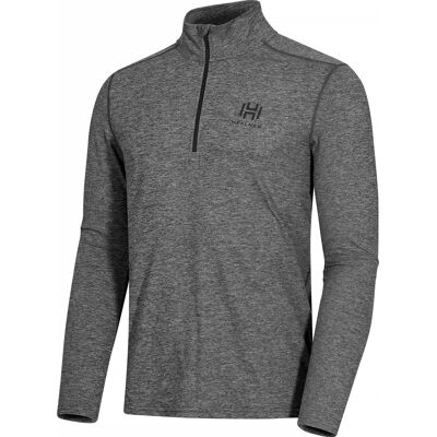 Hellner Men's Nunis Halfzip Long Sleeve Tee Black Beauty Melange M Hellner Men's Nunis Halfzip Long Sleeve Tee Black Beauty Melange M
