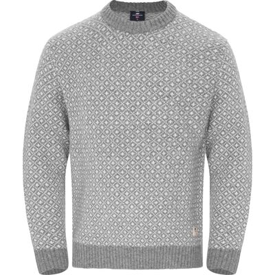 Gridarmor Men's Heavy Knit Wool Sweater Grey Melange M Gridarmor Men's Heavy Knit Wool Sweater Grey Melange M