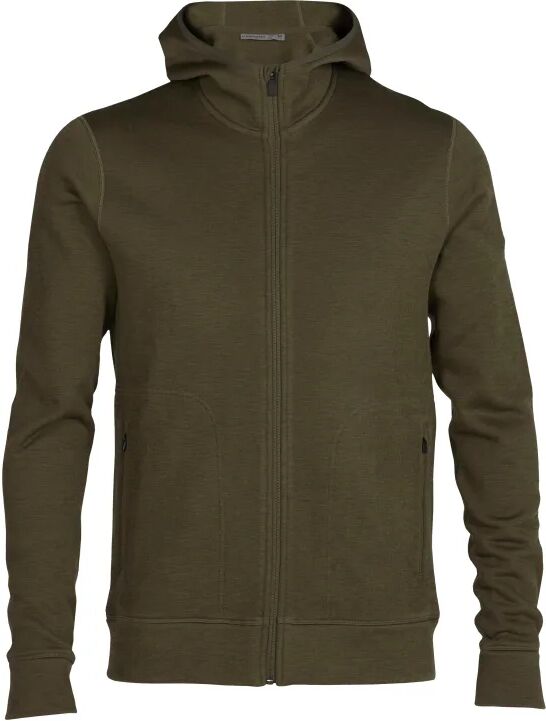 Icebreaker Men's RealFleece® Merino Elemental Long Sleeve Zip Hood Jacket Grønn