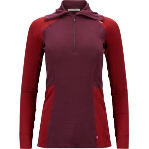 Aclima Women's WarmWool Polo Fig/Red Dahlia M Aclima Women's WarmWool Polo Fig/Red Dahlia M