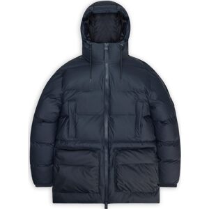Rains Unisex Alta Long Puffer Cargo Jacket W3T4 Navy XL Rains Unisex Alta Long Puffer Cargo Jacket W3T4 Navy XL