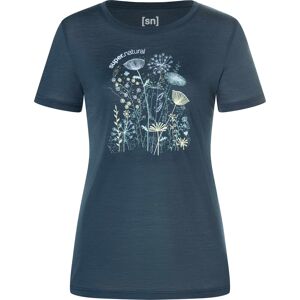 super.natural Women's Rock Flowers Tee Blueberry/various S super.natural Women's Rock Flowers Tee Blueberry/various S