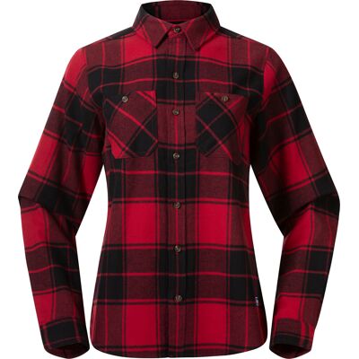 Bergans Women's Nordmarka Flannel Shirt Red/black Check S Bergans Women's Nordmarka Flannel Shirt Red/black Check S
