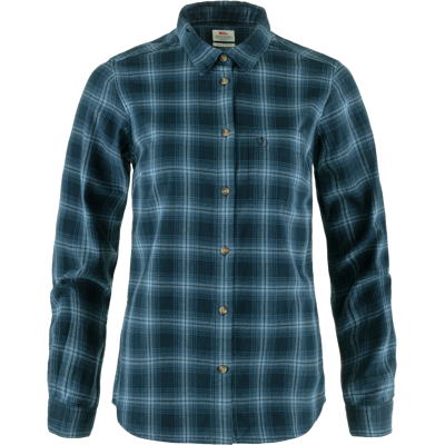 Fjällräven Women's Övik Flannel Shirt Dark Navy-Indigo Blue M Fjällräven Women's Övik Flannel Shirt Dark Navy-Indigo Blue M
