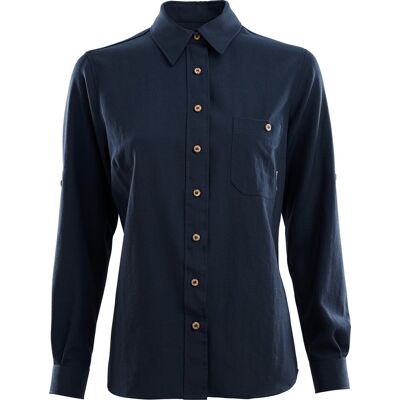 Aclima LeisureWool Woven Wool Shirt Woman Navy Blazer M Aclima LeisureWool Woven Wool Shirt Woman Navy Blazer M