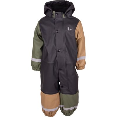 Lindberg Kids' Fagerhult Rain Baby Overall Fleece Anth/Green 80 Lindberg Kids' Fagerhult Rain Baby Overall Fleece Anth/Green 80