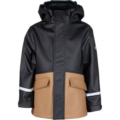 Lindberg Kids' Vestby Rain Jacket Fleece Black/beige 110 Lindberg Kids' Vestby Rain Jacket Fleece Black/beige 110