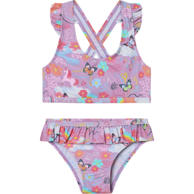 Color Kids Kids' Bikini With Short Skirt Aop Lavender Mist 140 Color Kids Kids' Bikini With Short Skirt Aop Lavender Mist 140