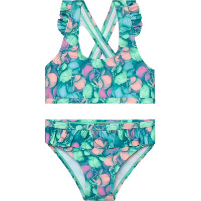 Color Kids Kids' Bikini With Short Skirt Aop Cabbage 134 Color Kids Kids' Bikini With Short Skirt Aop Cabbage 134