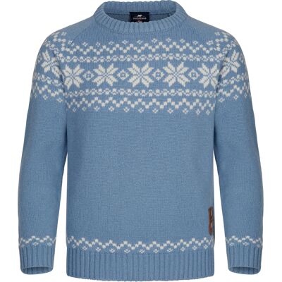 Gridarmor Kids' Snøkrystall Round Neck Ullgenser Light Blue/White Lt. Blue/White 122/128 Gridarmor Kids' Snøkrystall Round Neck Ullgenser Light Blue/White Lt. Blue/White 122/128