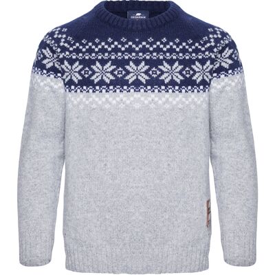 Gridarmor Kids' Snøkrystall Round Neck Ullgenser Light Grey/Dark Navy/White Lt. Grey/Dk Navy/White 98/104 Gridarmor Kids' Snøkrystall Round Neck Ullgenser Light Grey/Dark Navy/White Lt. Grey/Dk Navy/White 98/104