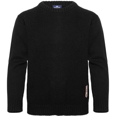 Gridarmor Kids' Snøkrystall Solid Round Neck Ullgenser Black Beauty 158/164 Gridarmor Kids' Snøkrystall Solid Round Neck Ullgenser Black Beauty 158/164