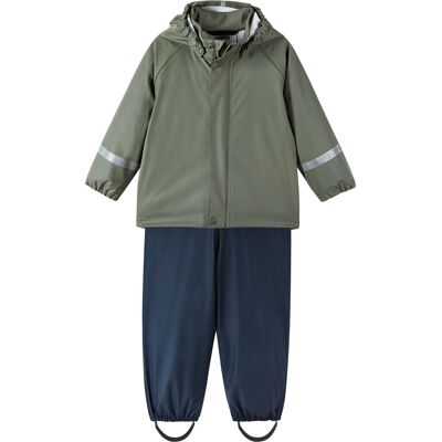 Reima Kids' Shell Rain Outfit Tihku Greyish Green 110 Reima Kids' Shell Rain Outfit Tihku Greyish Green 110