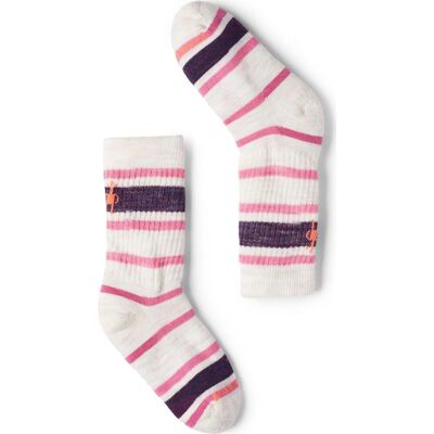 Smartwool Kids' Hike Light Cushion Striped Crew Socks Moonbeam 26-28 Smartwool Kids' Hike Light Cushion Striped Crew Socks Moonbeam 26-28