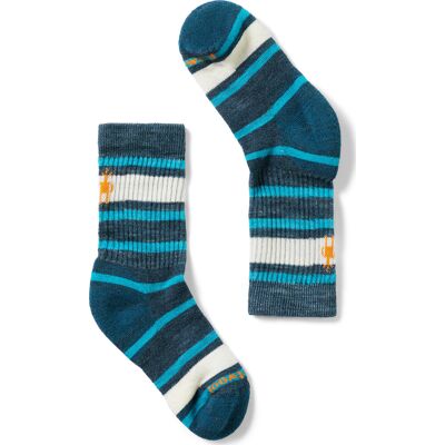 Smartwool Kids' Hike Light Cushion Striped Crew Socks Twilight Blue 26-28 Smartwool Kids' Hike Light Cushion Striped Crew Socks Twilight Blue 26-28