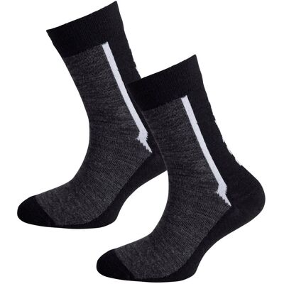 Ulvang Juniors' Ultra 2-pack Charcoal Melange/Black 28-30 Ulvang Juniors' Ultra 2-pack Charcoal Melange/Black 28-30