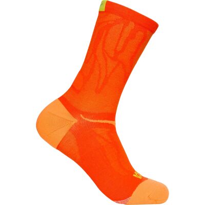 Hoka Unisex Clifton 10 Crew Run Sock Lava S Hoka Unisex Clifton 10 Crew Run Sock Lava S