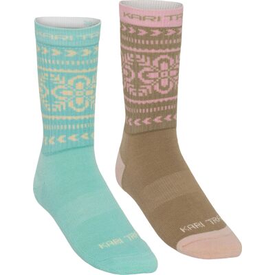 Kari Traa Women's Puffin Sock 2-pack Bright Turquoise 40-41 Kari Traa Women's Puffin Sock 2-pack Bright Turquoise 40-41