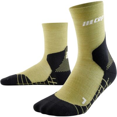 CEP Men's Hiking Light Merino Mid Cut Compression Socks Light Olive 45-48 CEP Men's Hiking Light Merino Mid Cut Compression Socks Light Olive 45-48
