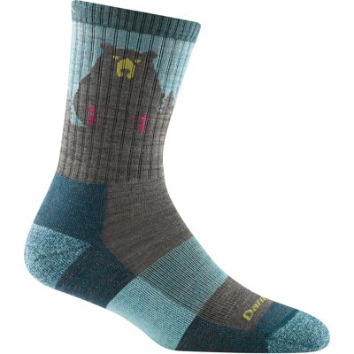 Darn Tough Women's Bear Town Micro Crew Light Cushion Aqua Aqua S Darn Tough Women's Bear Town Micro Crew Light Cushion Aqua Aqua S