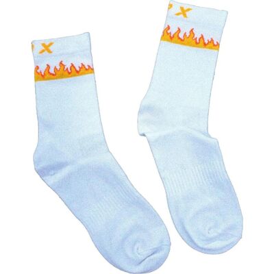 Elpex Socks LPX Raised In Flames White/Red/Orange 46-48 Elpex Socks LPX Raised In Flames White/Red/Orange 46-48