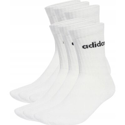 Adidas Cushioned Linear Crew 6p White/black 46-48 Adidas Cushioned Linear Crew 6p White/black 46-48
