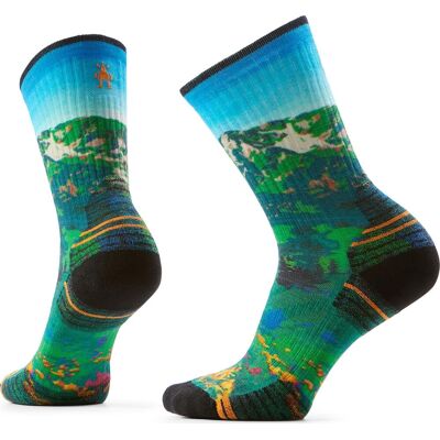 Smartwool Women's Hike Mountain Lake Print Crew Socks Targeted Cushion Capri 42-45 Smartwool Women's Hike Mountain Lake Print Crew Socks Targeted Cushion Capri 42-45