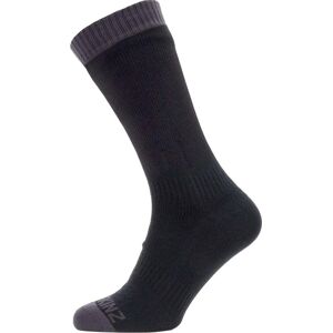 Sealskinz Waterproof Warm Weather Mid Length Sock Black/Dark Grey XL, Black/Grey