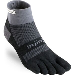 Injinji Men's Run Midweight Mini-Crew Black Gray S Injinji Men's Run Midweight Mini-Crew Black Gray S
