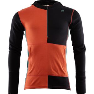 Aclima Men's WarmWool Hoodsweater with Zip Jet Black/Red Clay/North Atlantic Jet Black / Red Clay / North Atlantic S Aclima Men's WarmWool Hoodsweater with Zip Jet Black/Red Clay/North Atlantic Jet Black / Red Clay / North Atlantic S