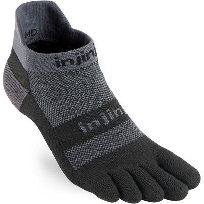Injinji Men's Run Midweight No Show Coolmax Black Gray XL Injinji Men's Run Midweight No Show Coolmax Black Gray XL
