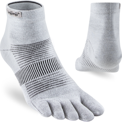 Injinji Men's Run Lightweight Mini-Crew Grey Gray L Injinji Men's Run Lightweight Mini-Crew Grey Gray L