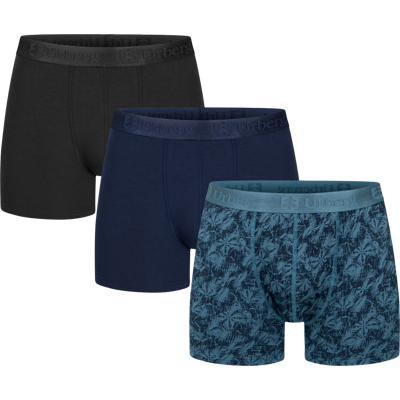 Urberg Men's Bamboo Printed Boxers 3-Pack Mallard Blue Print + Black Beauty + Dark Navy L Urberg Men's Bamboo Printed Boxers 3-Pack Mallard Blue Print + Black Beauty + Dark Navy L