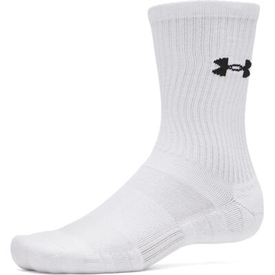 Under Armour Unisex UA Performance Cotton 3-pack Crew Socks White L Under Armour Unisex UA Performance Cotton 3-pack Crew Socks White L