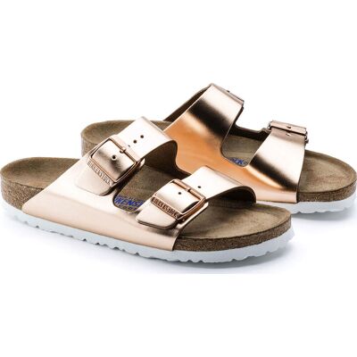 Birkenstock Women's Arizona Soft Footbed Lena Metallic Copper 35 Birkenstock Women's Arizona Soft Footbed Lena Metallic Copper 35