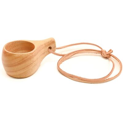 Stabilotherm Wooden Cup with Leather Cord Rubber Wood 45 ml Stabilotherm Wooden Cup with Leather Cord Rubber Wood 45 ml