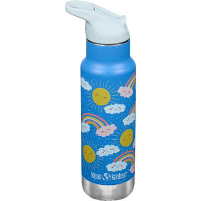 Klean Kanteen Kids' Classic Insulated Water Bottle with Flip Seal Sport Cap and Straw Rainbows Blue 355 ml Klean Kanteen Kids' Classic Insulated Water Bottle with Flip Seal Sport Cap and Straw Rainbows Blue 355 ml