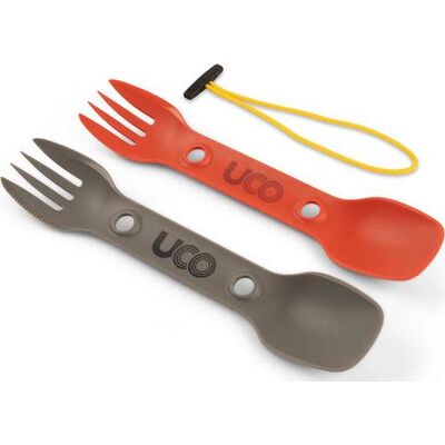 UCO Gear Eco Utility Spork 2-Pack Chili/Slate 2-pack UCO Gear Eco Utility Spork 2-Pack Chili/Slate 2-pack