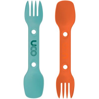 UCO Gear Utility Spork 2-Pack with Cord Tealemborg OneSize UCO Gear Utility Spork 2-Pack with Cord Tealemborg OneSize