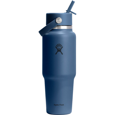 Hydro Flask 946 ml Wide Mouth Travel Bottle with Flex Straw Cap Harbor Blue 0.946 L Hydro Flask 946 ml Wide Mouth Travel Bottle with Flex Straw Cap Harbor Blue 0.946 L