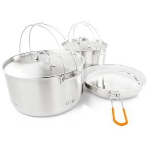 GSI Outdoors Glacier Stainless Troop Cookset Stainless Steel OneSize, Stainless Steel